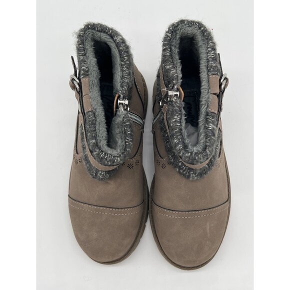 Crown Vintage Cassidy Jr. Kids Boots Size 13 Faux Suede Gray Ankle Boots With Fa - Picture 5 of 8